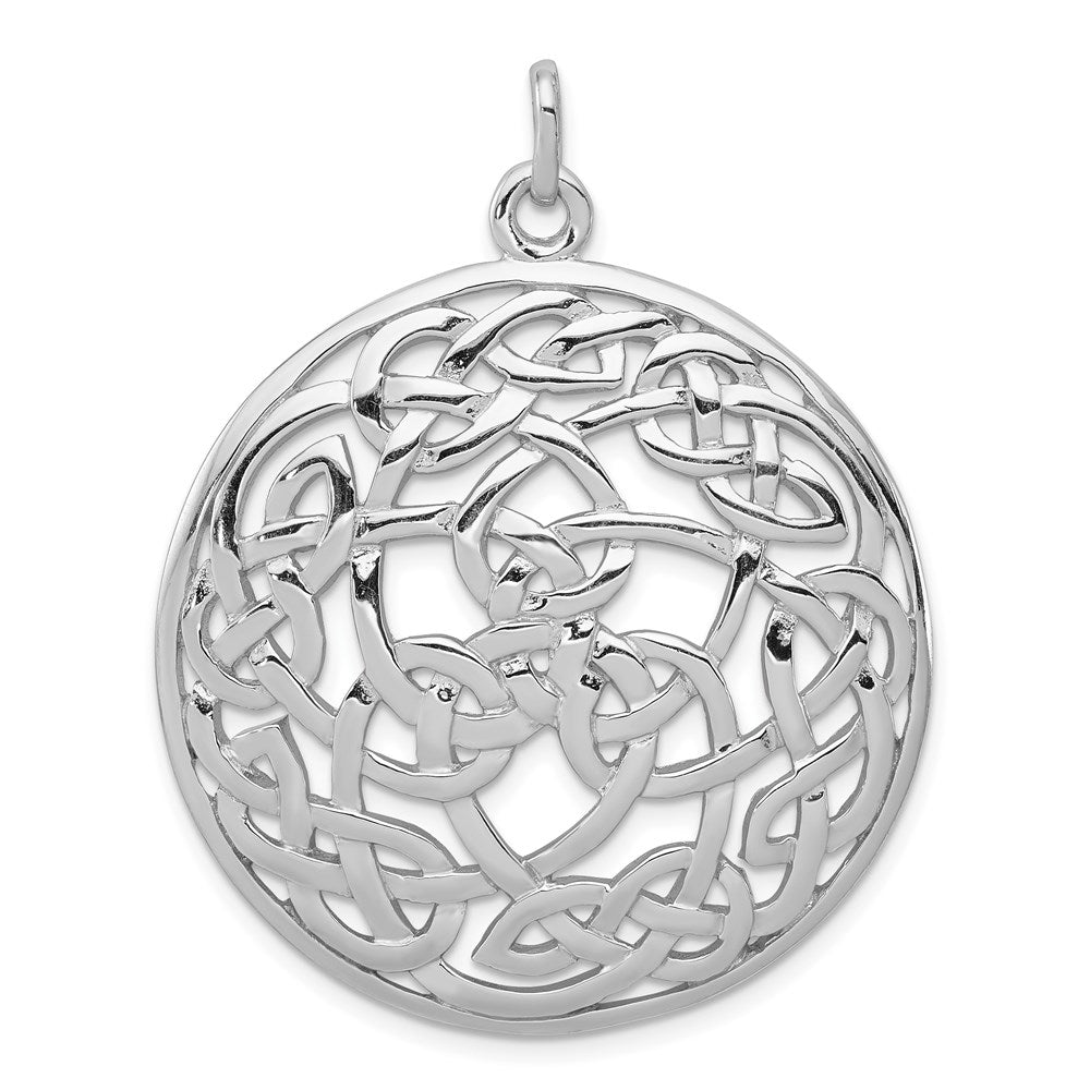 Sterling Silver Rhodium-plated Polished Celtic Pendant - 2