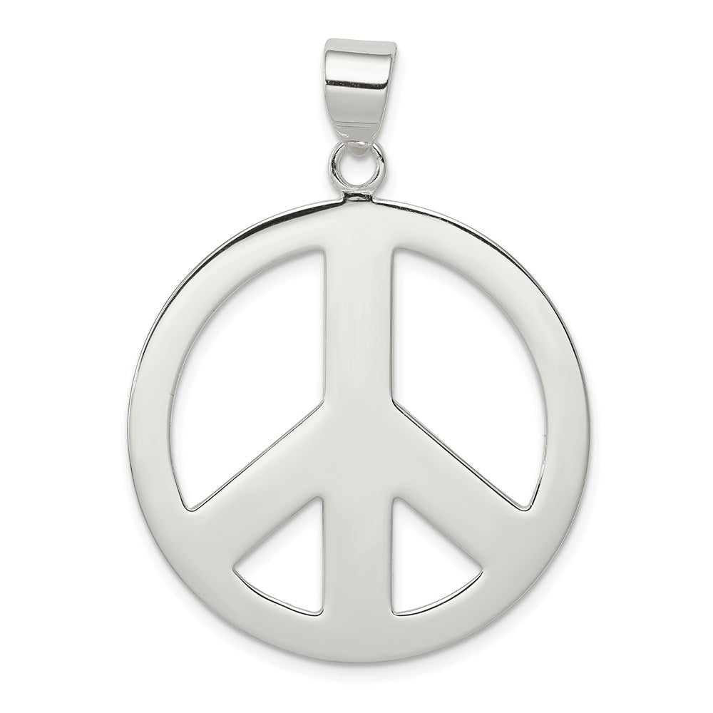 Sterling Silver Polished Peace Pendant - 2