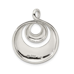 Sterling Silver Rhod-pltd Polished/Satin Infinity Swirl Chain Slide Pendant