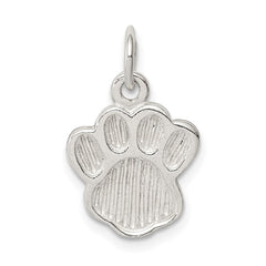 Sterling Silver Polished and Textured Paw Print Charm - 2
