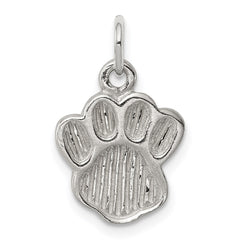 Sterling Silver Polished and Textured Paw Print Charm - 2