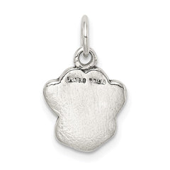 Sterling Silver Polished and Antiqued Paw Pendant