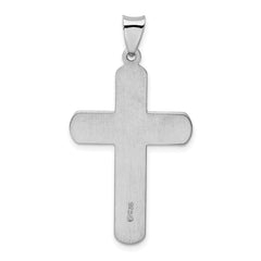 Sterling Silver Rhodium-plated Polished Cross Pendant - 2
