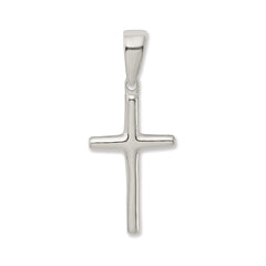 Sterling Silver Polished Cross Pendant - 9