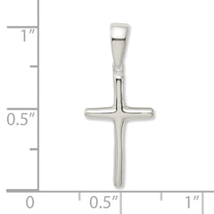 Sterling Silver Polished Cross Pendant - 9