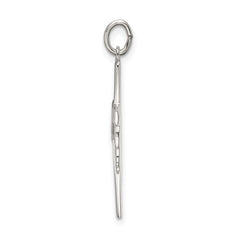 Sterling Silver Polished and Satin Draped Cross Pendant