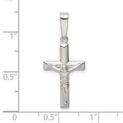 Sterling Silver Polished Crucifix Pendant - 5
