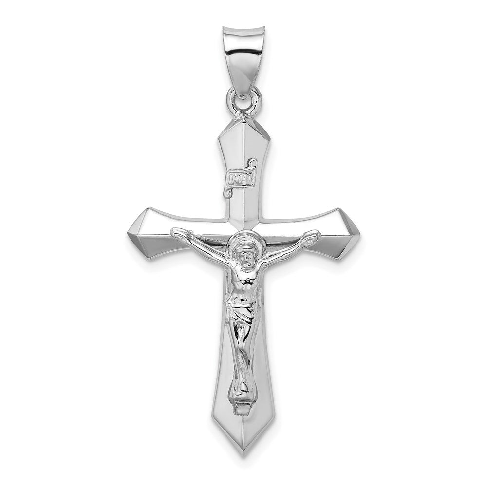 Sterling Silver Rhodium-plated Polished INRI Crucifix Pendant - 2
