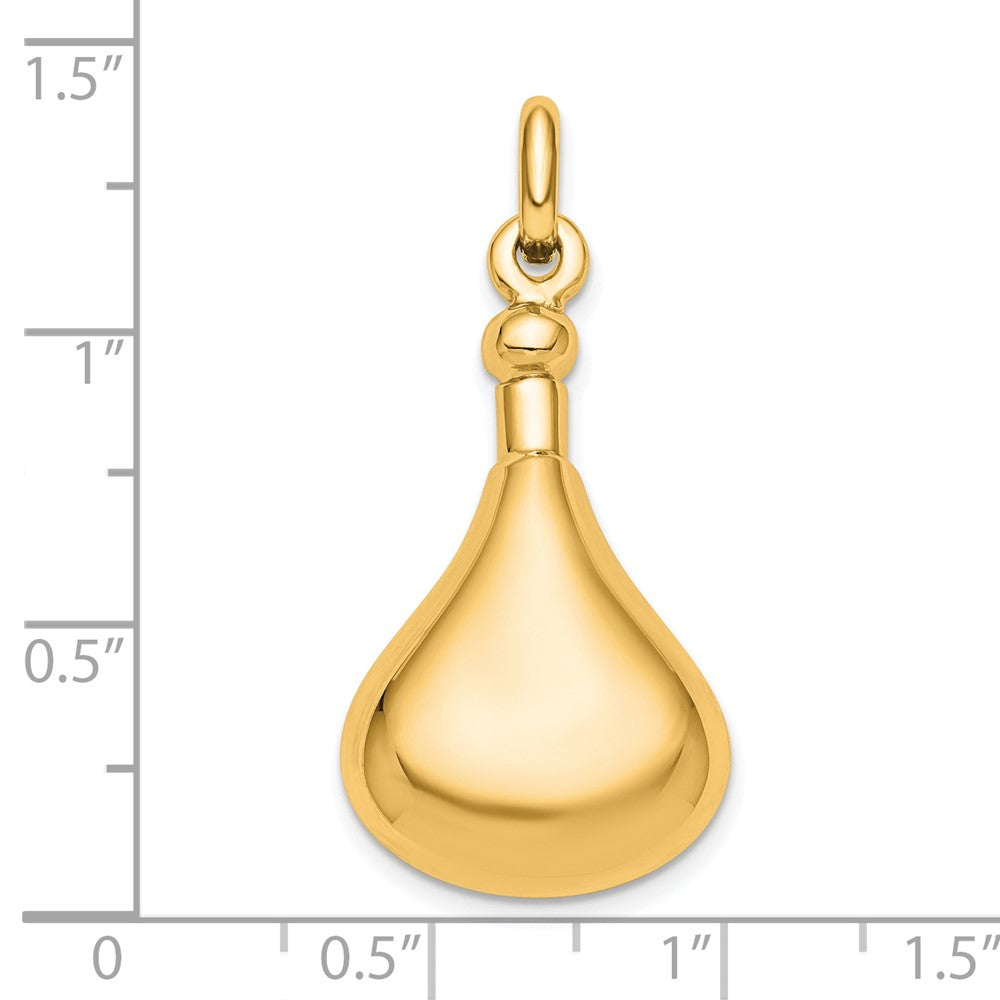 Sterling Silver Gold-tone Polished Screw Top Ash Holder Pendant