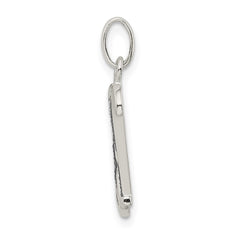 Sterling Silver Polished Glitter Enamel Letter H Initial Charm