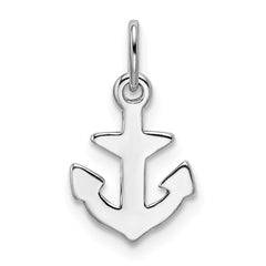 Sterling Silver Rhodium-plated Polished Anchor Charm