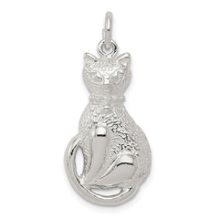 Sterling Silver Cat Charm - 6