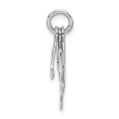 Sterling Silver Rhod-plated Polished Music Notes Charm