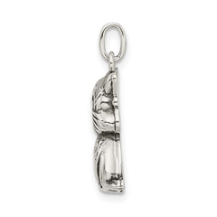 Sterling Silver Antiqued Cat Charm - 2