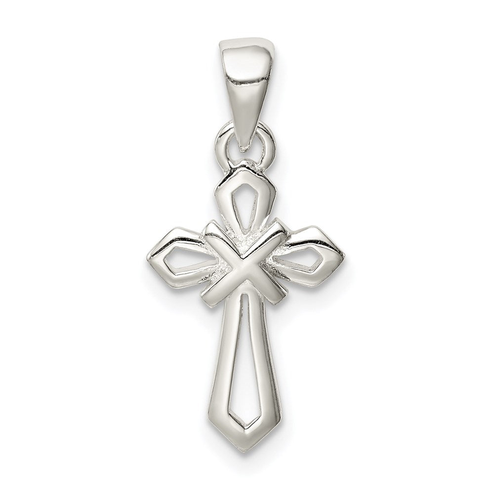 Sterling Silver Polished Cross Pendant - 45