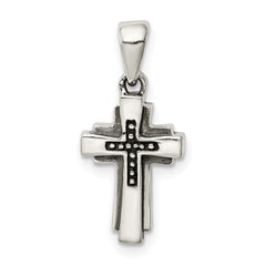 Sterling Silver Antiqued Cross Pendant - 22