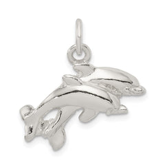 Sterling Silver Dolphins Charm - 3