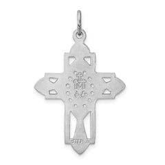 Sterling Silver Platinum-plated Gold Tone Miraculous Medal Cross Pendant