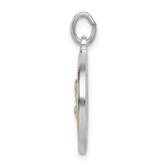 Sterling Silver Platinum-plated & Gold Tone St Peregrine Medal