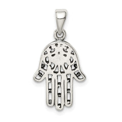 Sterling Silver Antiqued Hamsa Pendant - 2