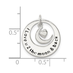 Sterling Silver Enamel I LOVE YOU TO THE MOON AND BACK Pendant