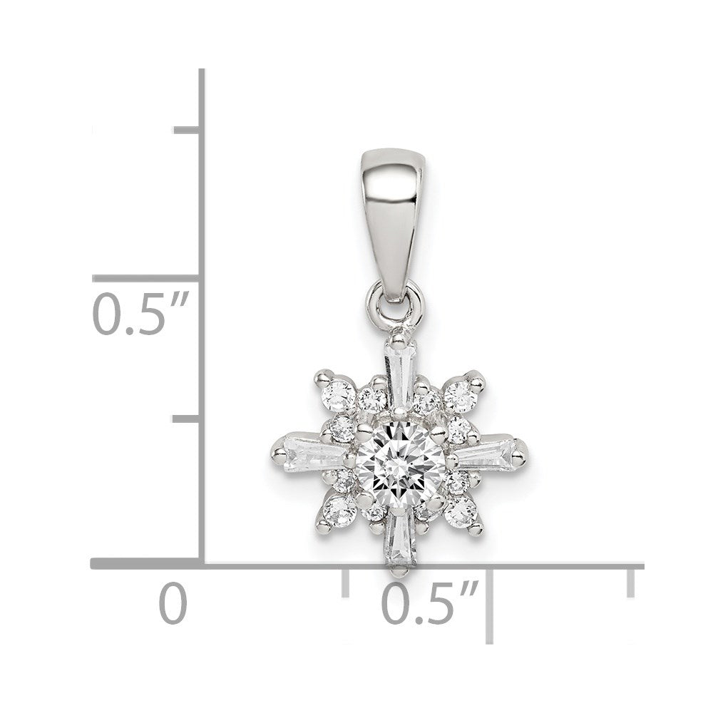 Sterling Silver Fancy CZ Pendant