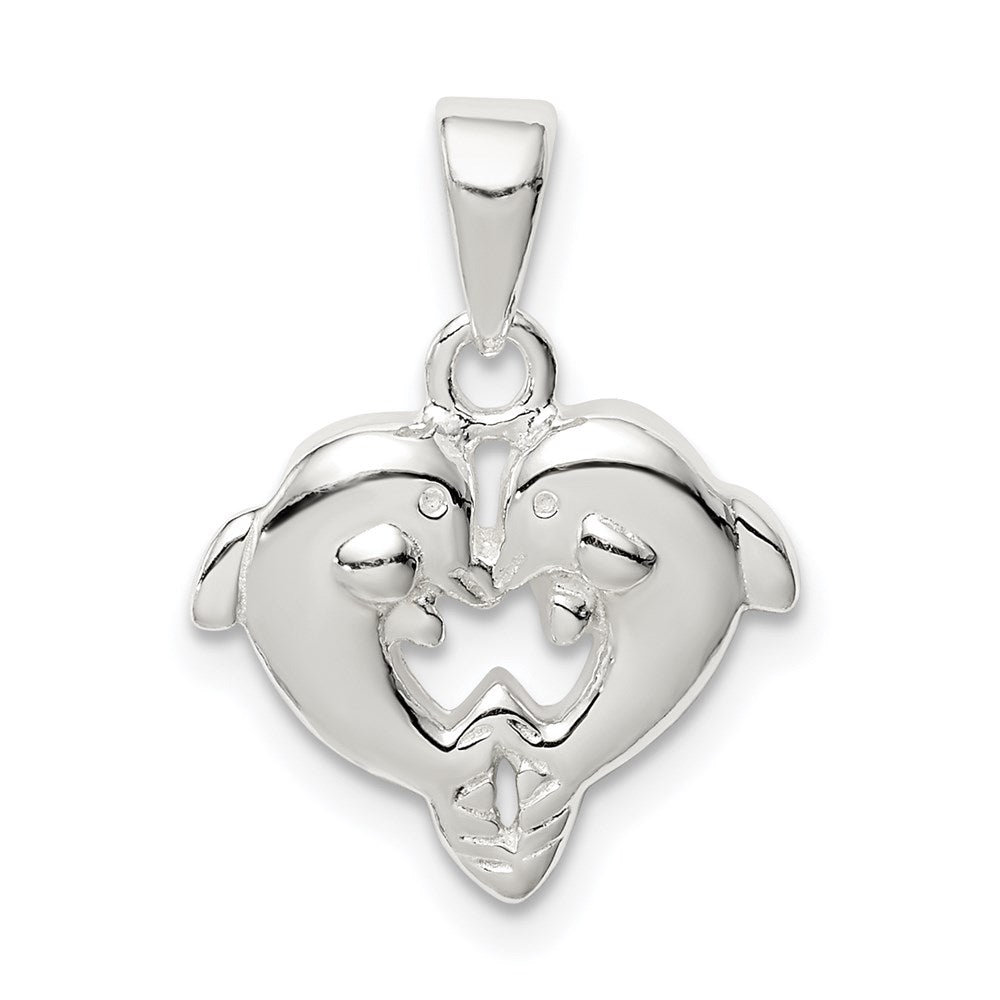 Sterling Silver Polished Dolphin Pendant - 3