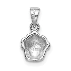 Sterling Silver RH-plated Multi-color Enameled Cupcake Children's Pendant - 2