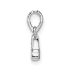Sterling Silver RH-plated Polished & Enameled Rainbow Children's Pendant - 2