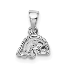 Sterling Silver RH-plated Polished & Enameled Rainbow Children's Pendant - 2