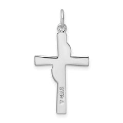 Sterling Silver Platinum-plated & Gold Tone Cross Pendant - 2