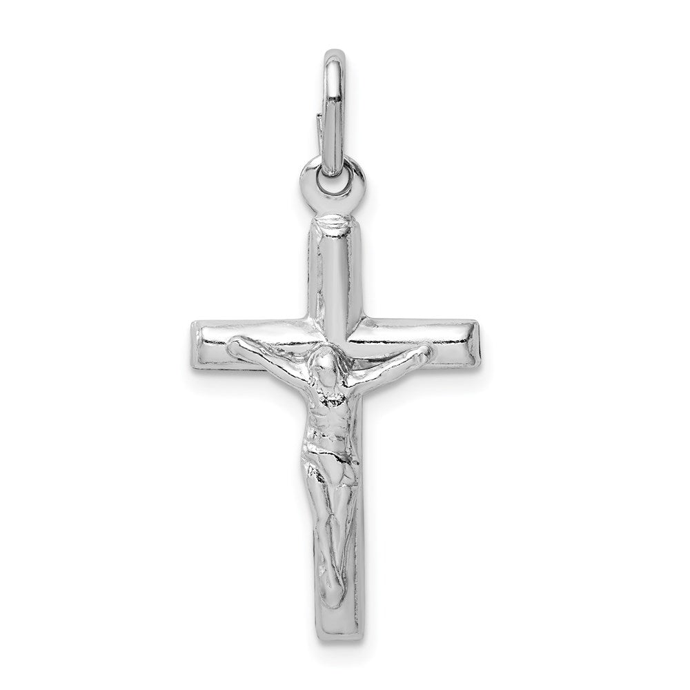 Sterling Silver Rhodium-plated Polished Crucifix Cross Pendant - 2