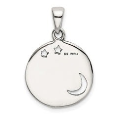 Sterling Silver LOVE YOU TO THE MOON Antiqued Star and Moon Pendant - 2