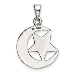 Sterling Silver I LOVE YOU TO THE MOON Antiqued Star and Moon Pendant