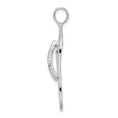 De-Ani Sterling Silver Rhodium-plated Polished 3D Cut-Out Palm Tree Flip-flop Pendant