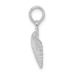 De-Ani Sterling Silver Rhodium-Plated Polished Scallop Shell Pendant - 2
