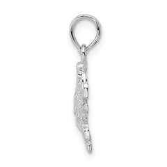 De-Ani Sterling Silver Rhodium-Plated Polished Blue Crab Pendant - 2