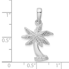 De-Ani Sterling Silver Rhodium-Plated Polished Palm Tree Pendant - 2