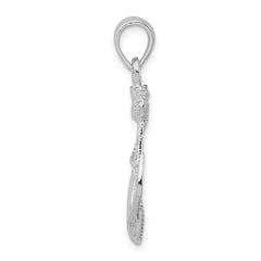 De-Ani Sterling Silver Rhodium-Plated Polished Anchor with Rope Pendant - 2