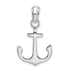 De-Ani Sterling Silver Rhodium-Plated Polished 3D Anchor Pendant - 4