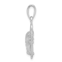 De-Ani Sterling Silver Rhodium-Plated Polished 3D Flip-flops Pendant - 2
