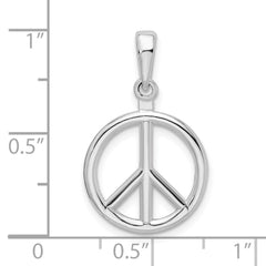 De-Ani Sterling Silver Rhodium-Plated Polished Peace Symbol Pendant - 2