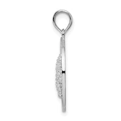 De-Ani Sterling Silver Rhodium-Plated Textured Turks and Caicos with Starfish Pendant