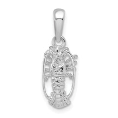 De-Ani Sterling Silver Rhodium-Plated Polished Small Florida Lobster Pendant - 2