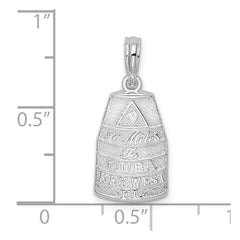 De-Ani Sterling Silver Rhodium-Plated Polished Small Key West USA Pendant
