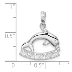 De-Ani Sterling Silver Rhodium-Plated Polished Key West Dolphin Pendant