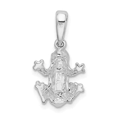 De-Ani Sterling Silver Rhodium-Plated Polished Frog Pendant - 3