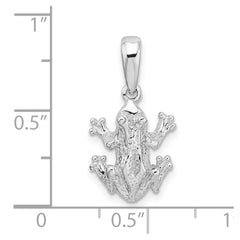 De-Ani Sterling Silver Rhodium-Plated Polished Frog Pendant - 3