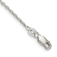 Sterling Silver 1.5mm Beveled Oval Cable Chain - 13