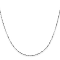 Sterling Silver Rhodium-plated 1.5mm Beveled Oval Cable Chain - 8